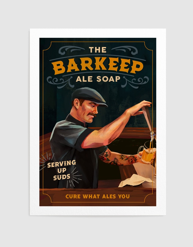 Olive et Oriel - Barkeep Soap Poster by The Whiskey Ginger Art Print