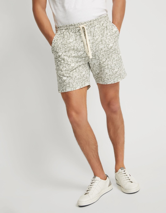 Oxford - Toby Linen Cotton Printed Shorts