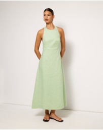 AERE - Waverly Halter Linen Midi Dress