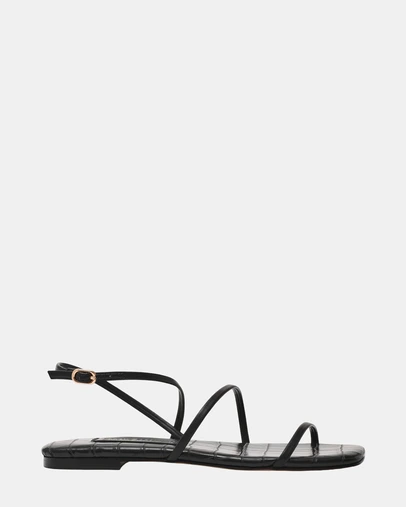 Steve Madden - Tango Black Leather Sandals