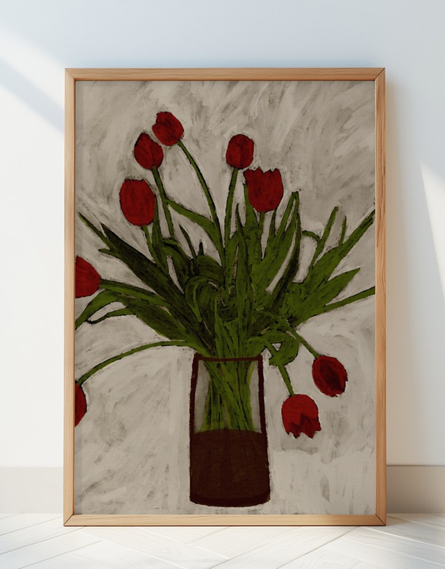 Olive et Oriel - Bouquet Of Tulips by Shatha Al Dafai Art Print