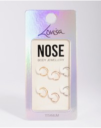 Lovisa - Titanium Nose Ring 6-Pack