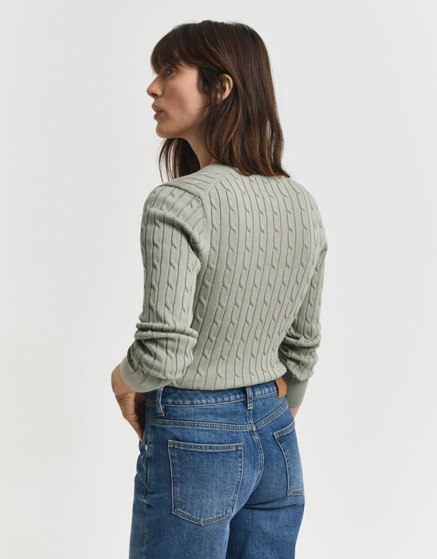 Gant - Stretch Cotton Cable V-Neck Knit