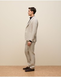 Trenery - Regular Fit Belgian Linen Blazer in Flax