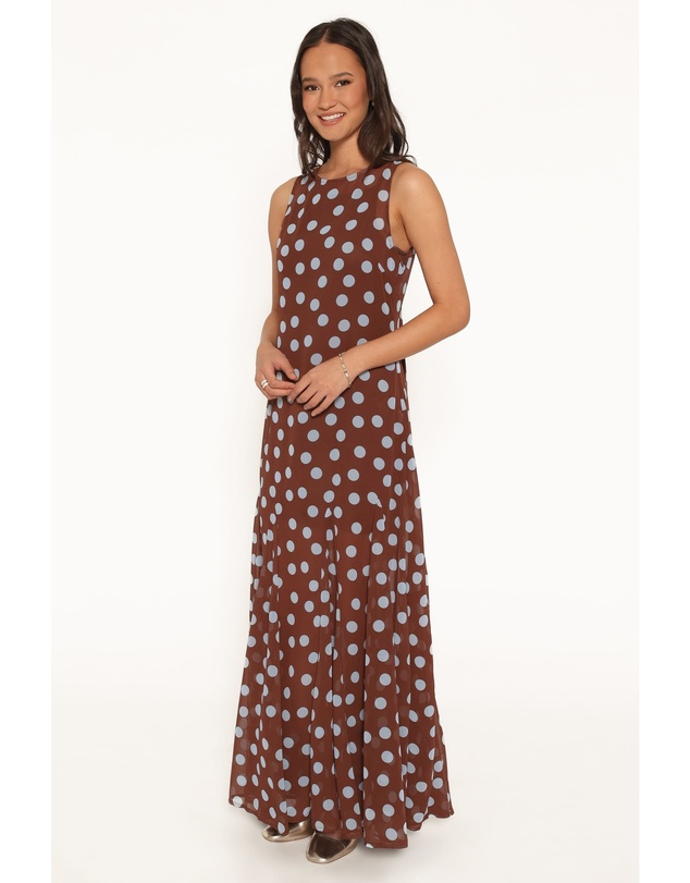 Petal & Pup - Keani Maxi Dress - Brown Polka Dot