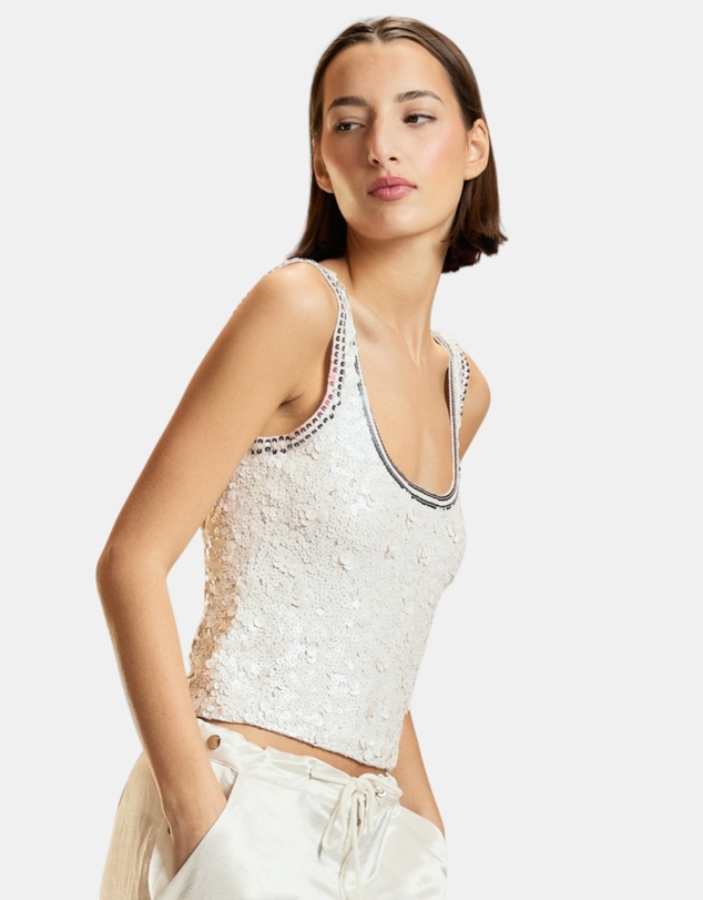 Cynthia Rowley - Sequin Scoop Neck Tank