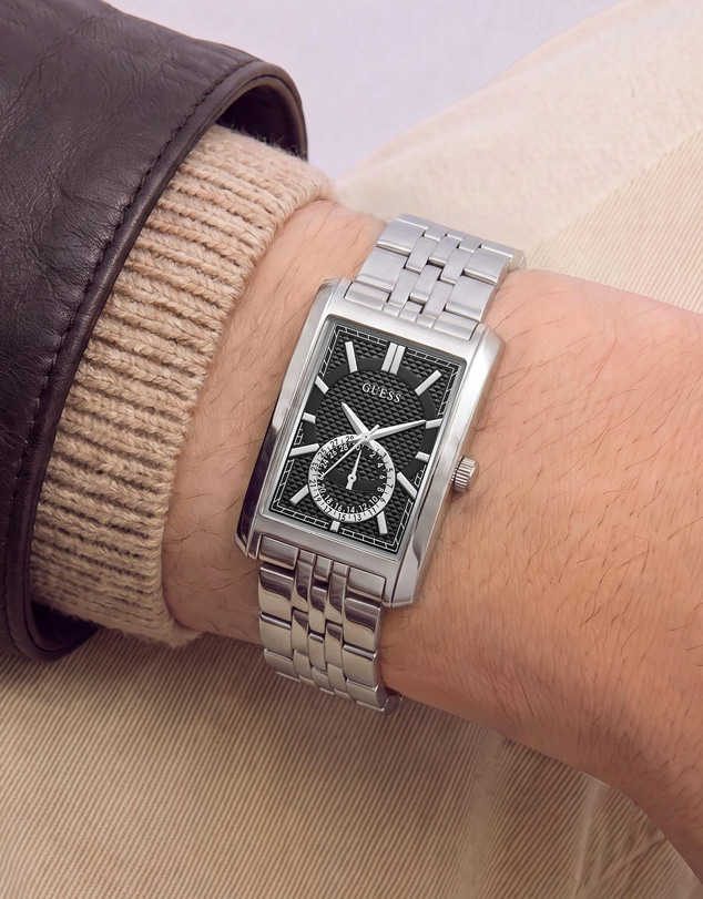 GUESS - GUESS Mens Silver-Tone Analogue Watch