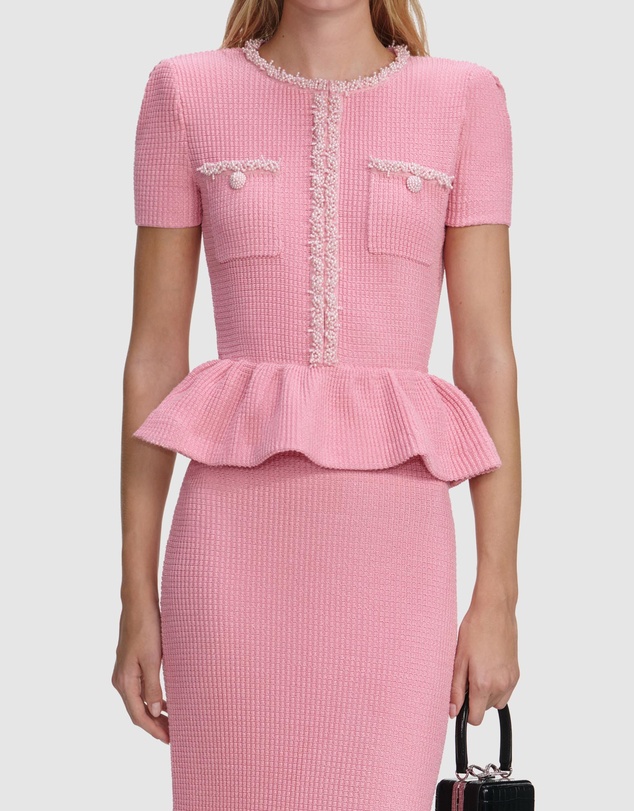 Self Portrait - Peplum Knit Midi Dress