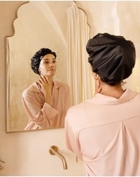 Shhh Silk - Shhh Silk Mulberry Silk-Lined Shower Cap - Black