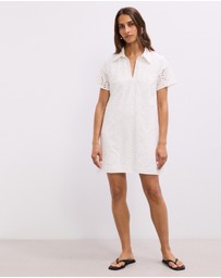 The Fated - Quinn Broderie Collared Mini Dress