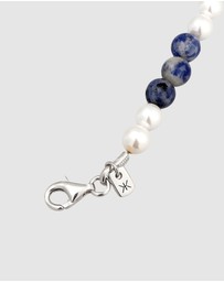 Kuzzoi - ICONIC EXCLUSIVE - Bracelet Male Ball Agate and Shell Pearls 925 Sterling Silver