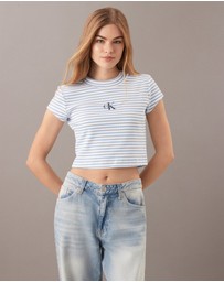 Calvin Klein Jeans - Yarn-Dyed Stripe Monologo Baby Tee