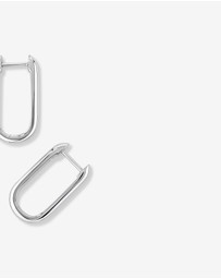 Michael Hill - Huggie Paperclip Earrings in Silver