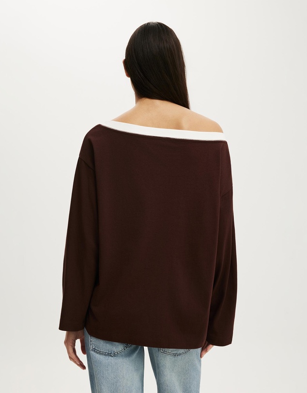 Cotton On - Boxy Off Shoulder Long Sleeve