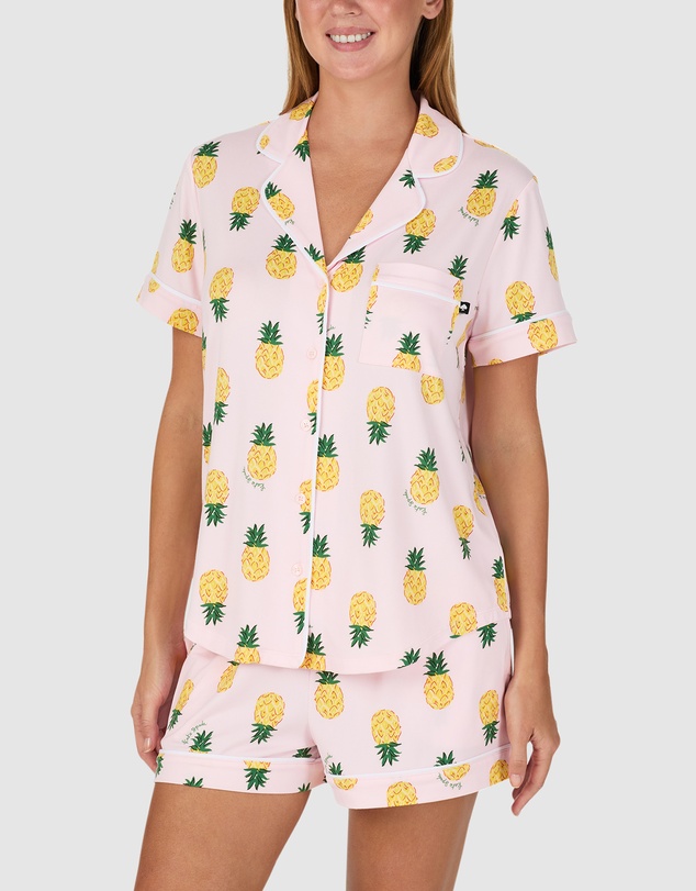 Kate Spade - Printed Jersey Button Up Short Sleeve Short Pyjama Set