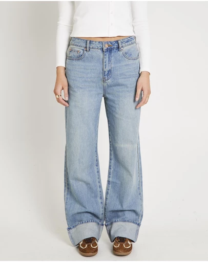 Subtitled - Demi Fold Hem Denim Jeans