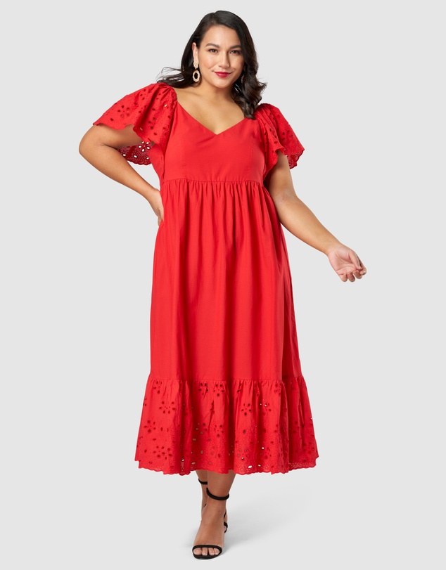 Pink Dusk by Curve Project - Girlz Broderie Maxi Dress