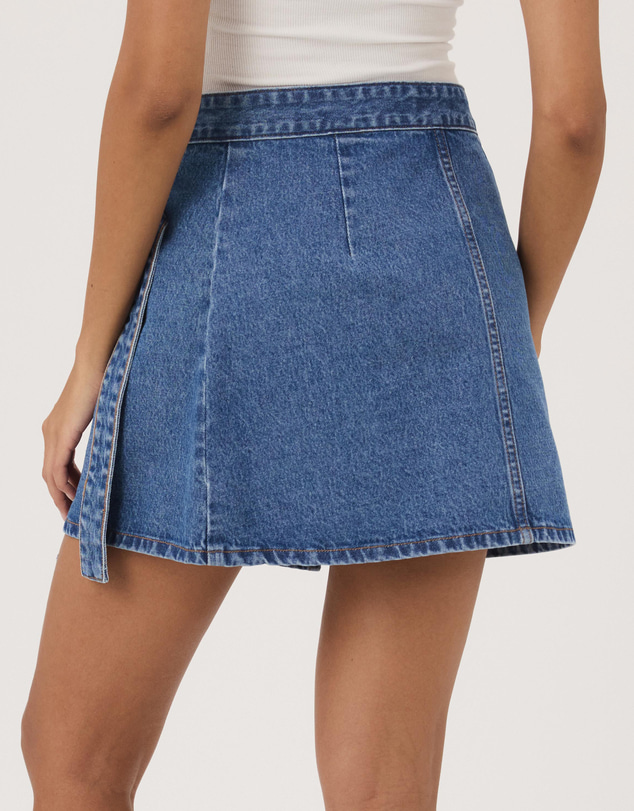 Atmos&Here - Olivia Denim Wrap Mini Skirt