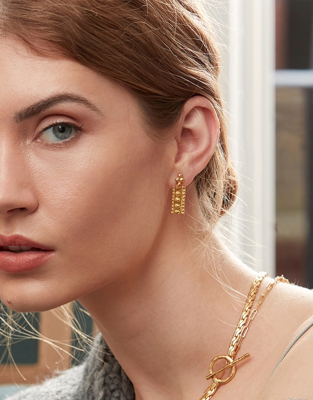 Ottoman Hands - Vida Gold Granulation Stud Earrings