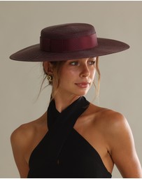 Morgan & Taylor - Macy Racewear Boater in Dark Cherry Red