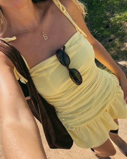 Beginning Boutique - Milly Yellow Mini Dress