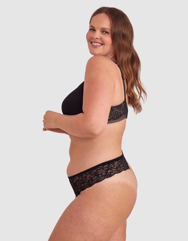 Bras N Things - Romance V String Knicker - Black