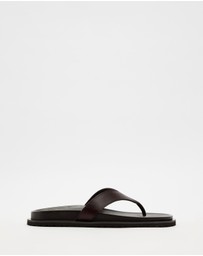 Atmos&Here - Azure Leather Thong Sandals