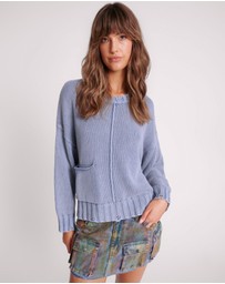 ONE TEASPOON - Acid Washed Oversized Pocket Sweater