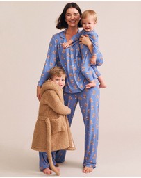 Huxbaby - Vintage Blue Bunny Zip Romper - Babies