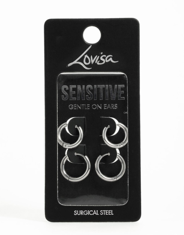 Lovisa - Surgical Steel Thick Hoop Earrings 2-Pack