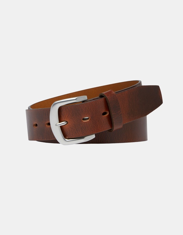 Buckle - Swag. Australian Made Full Grain Natural Leather Belt. 38mm width.