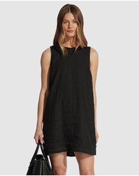 Decjuba - Belle Button Linen Mini Dress