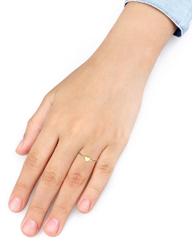 Elli Jewelry - Heart Kids Ring in Gold-Plated 925 Silver