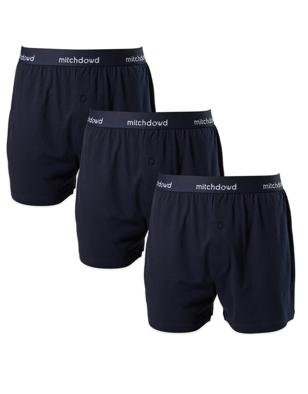 Mitch Dowd - Loose Fit Knit Boxer Shorts 3 Pack - Navy