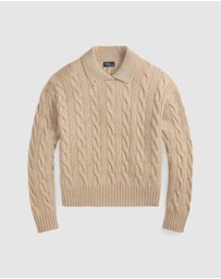 Polo Ralph Lauren - Cable Wool-Cashmere Polo-Collar Sweater