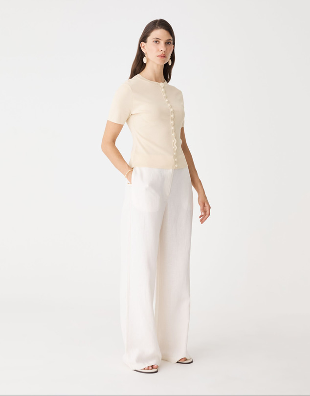 Forcast - Mel Short Sleeve Scallop Knit