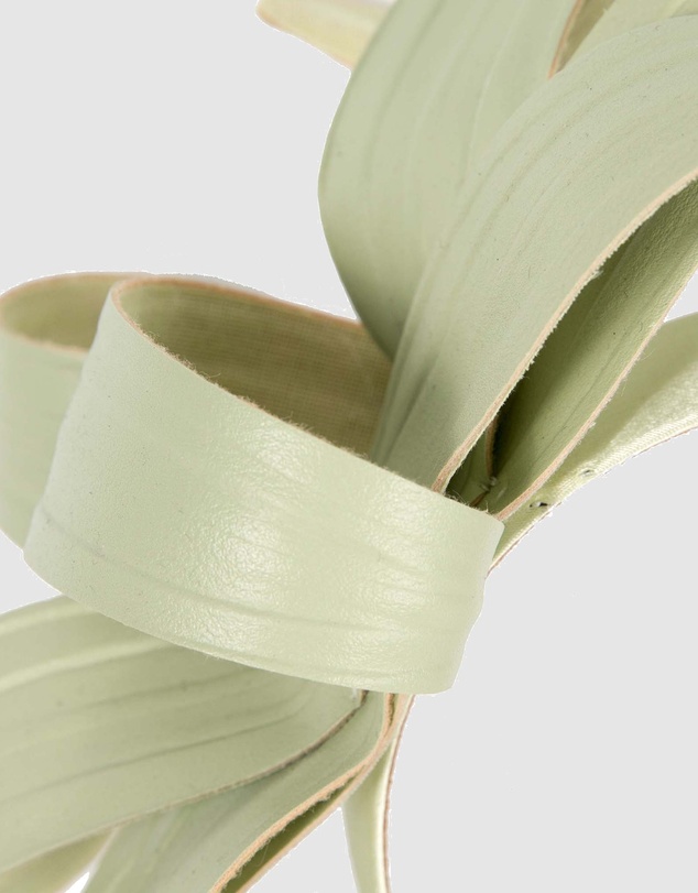 Max Alexander - Leather Leafs Mint Headband Fascinator