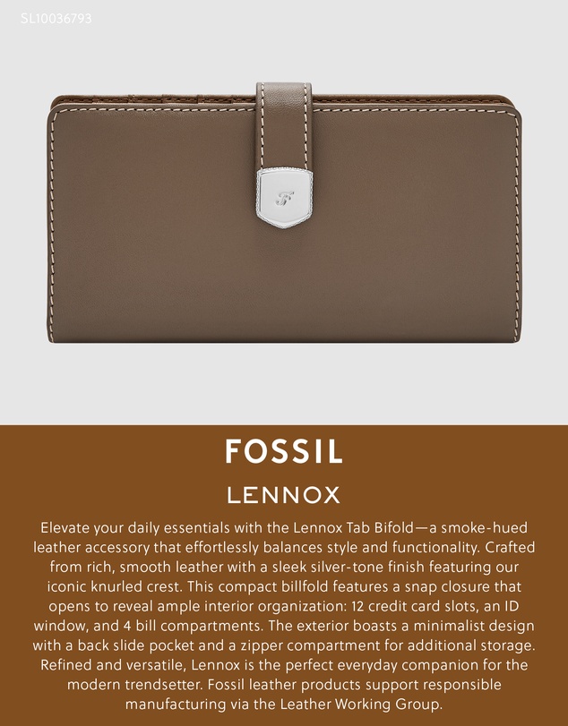 Fossil - Lennox Grey Wallet