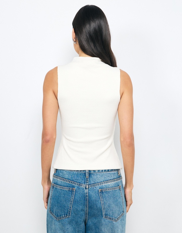 AERE - High Neck Textured Jersey Top