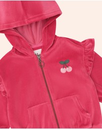 Huxbaby - Very Cherry Velour Zip Up Hoodie - Babies