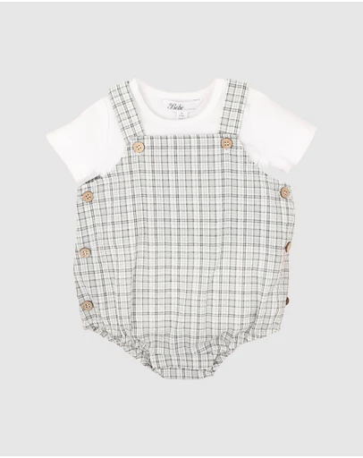 Bebe by Minihaha - Taylor Check Bodysuit Tee Set - Babies