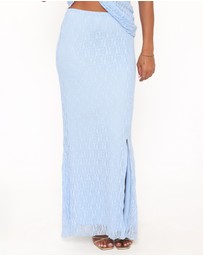 Petal & Pup - Faeriel Lace Knit Maxi Skirt - Blue