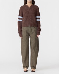 Bassike - Wool Alpaca Zip Up Knit Jumper