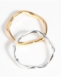 Lovisa - Gold & Silver Plated Weave Ring Set