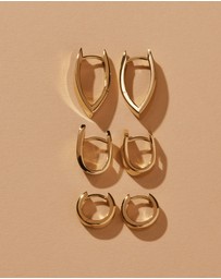 Najo - Carrousel Yellow Gold Huggie Earrings