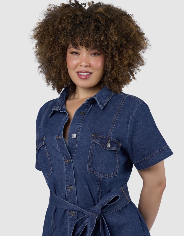 Indigo Tonic - Tia Chambray Mini Shirt Dress