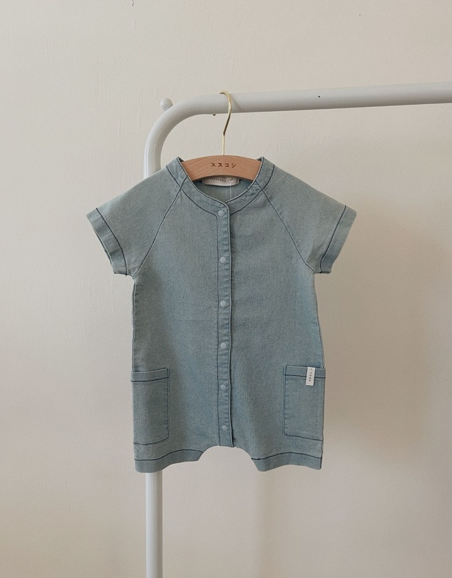 Susukoshi - Denim Mechanic Baby Suit Shorts