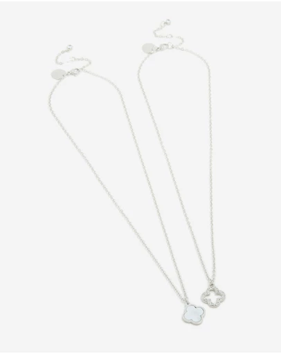 Lovisa - Waterproof Stainless Steel Diamante Flower Necklaces 2- Pack