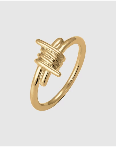 Kuzzoi - ICONIC EXCLUSIVE - Ring Men Wire Design 925 Sterling Silver Gold-Plated
