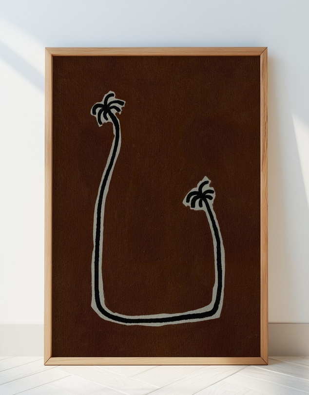 Olive et Oriel - Soul Bound - Brown by Shatha Al Dafai Art Print